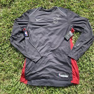 Miami Heat Nike Dri-Fit NBA Engineered Player Shirt XXLT Long Sleeve Gray Black
